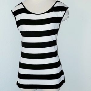 Express Striped Scooped Neck Tshirt